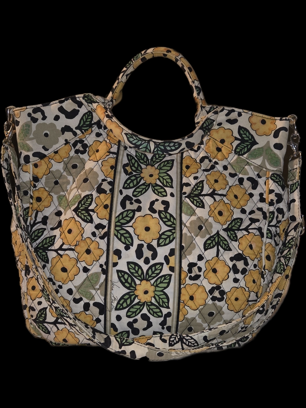 Vera Bradley Floral Quilted Tote Bag - 10.5x11x4. Detachable Shoulder Strap.